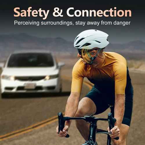 Imagen 2 del producto Auriculares deportivos de oído abierto, auriculares inalámbricos de conducción de aire con micrófono IPX6, resistentes al agua, batería de 10 horas, auriculares Bluetooth 5,3