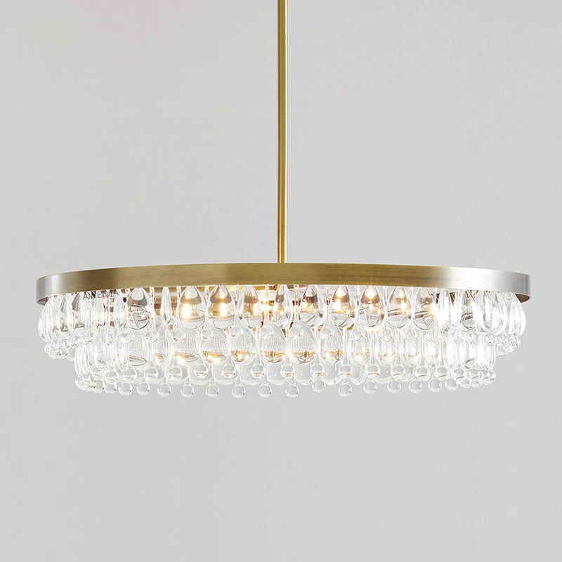 

American Countryside Retro Living Room Crystal Chandelier Minimalist Hotel Front Desk Restaurant Study Homestay Villa Decoration