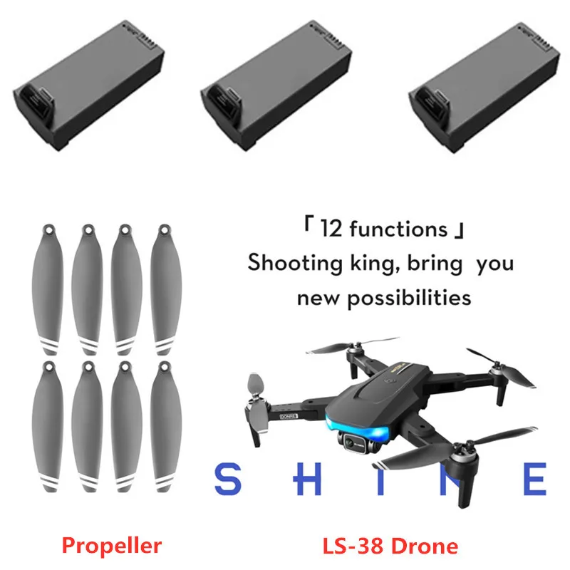 LSRC LS38 GPS Brushless 6K RC Drone Spare Parts 2000MAH Battery Propeller USB Line LS 38 LS-38 Accessories And Blades usb