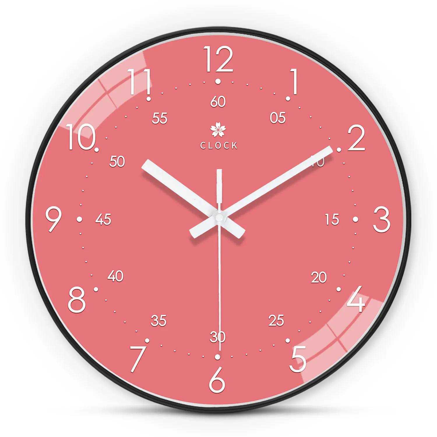 1 Cute Pink Plastic Wall Clock, 8-12inch Round Silent Non-Ticking Wall Clocks, Aa Battery-Powered Clock, Suitable for Living Room, Study, Office, Bedroom, Ideal Gift for Mother, Gift for Friends, Valentine's Day, Mother's Day Gift (No Batteries)