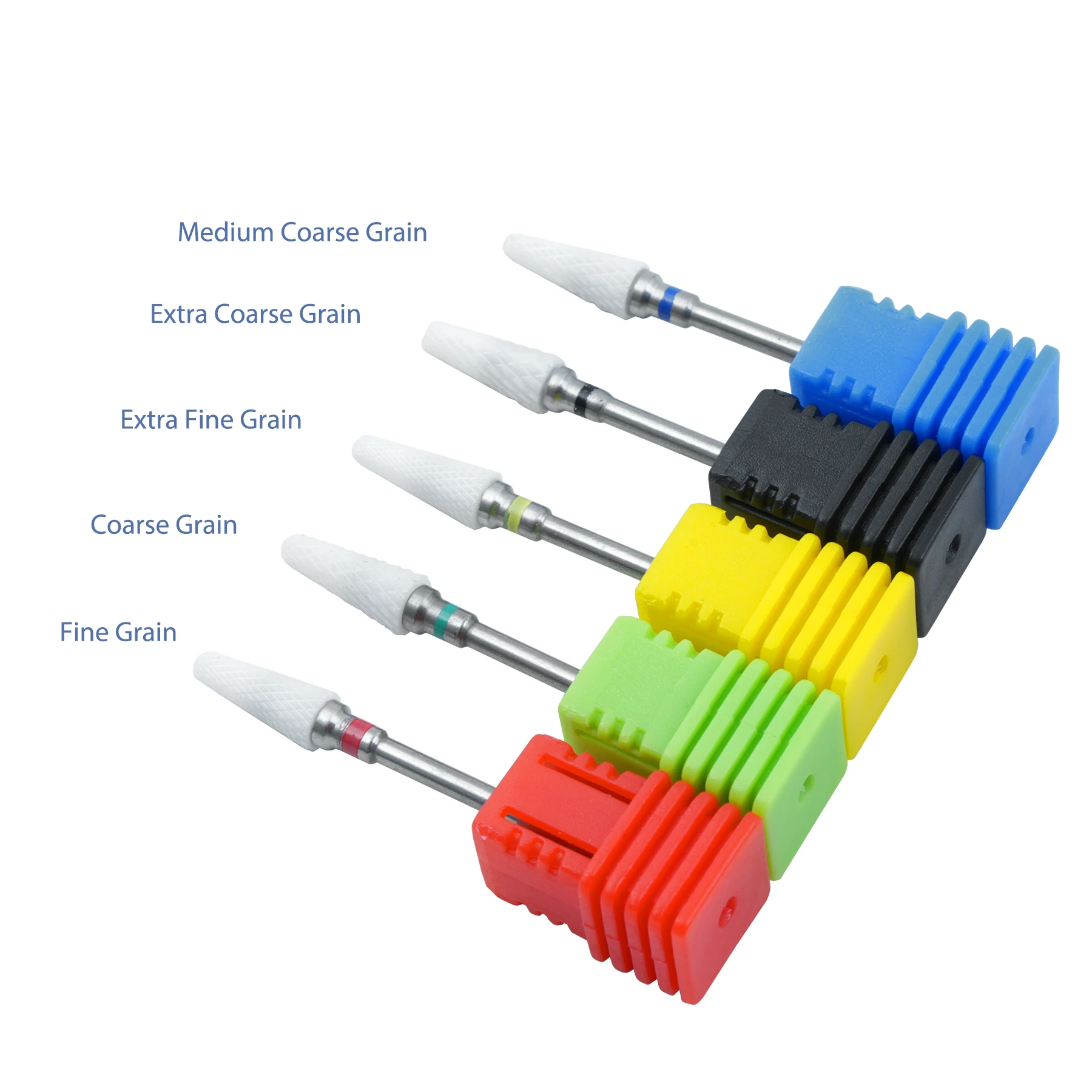 5pcs Kit Hot! Flame Ceramic Nail Drill Bits Milling Cutter For Manicure Nail Supplies Pedicure Nail Files Buffer Nail Art Tools