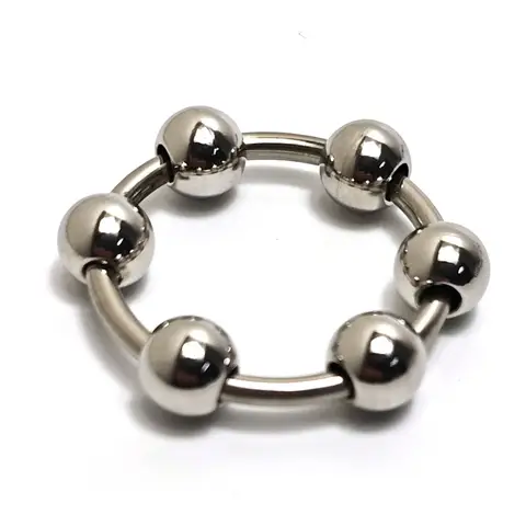 Metal Penis Ring with Movable Bead Semen Lock Ring for Men Glans Stimulator Increase Orgasm Delay Ejaculation Sex Products