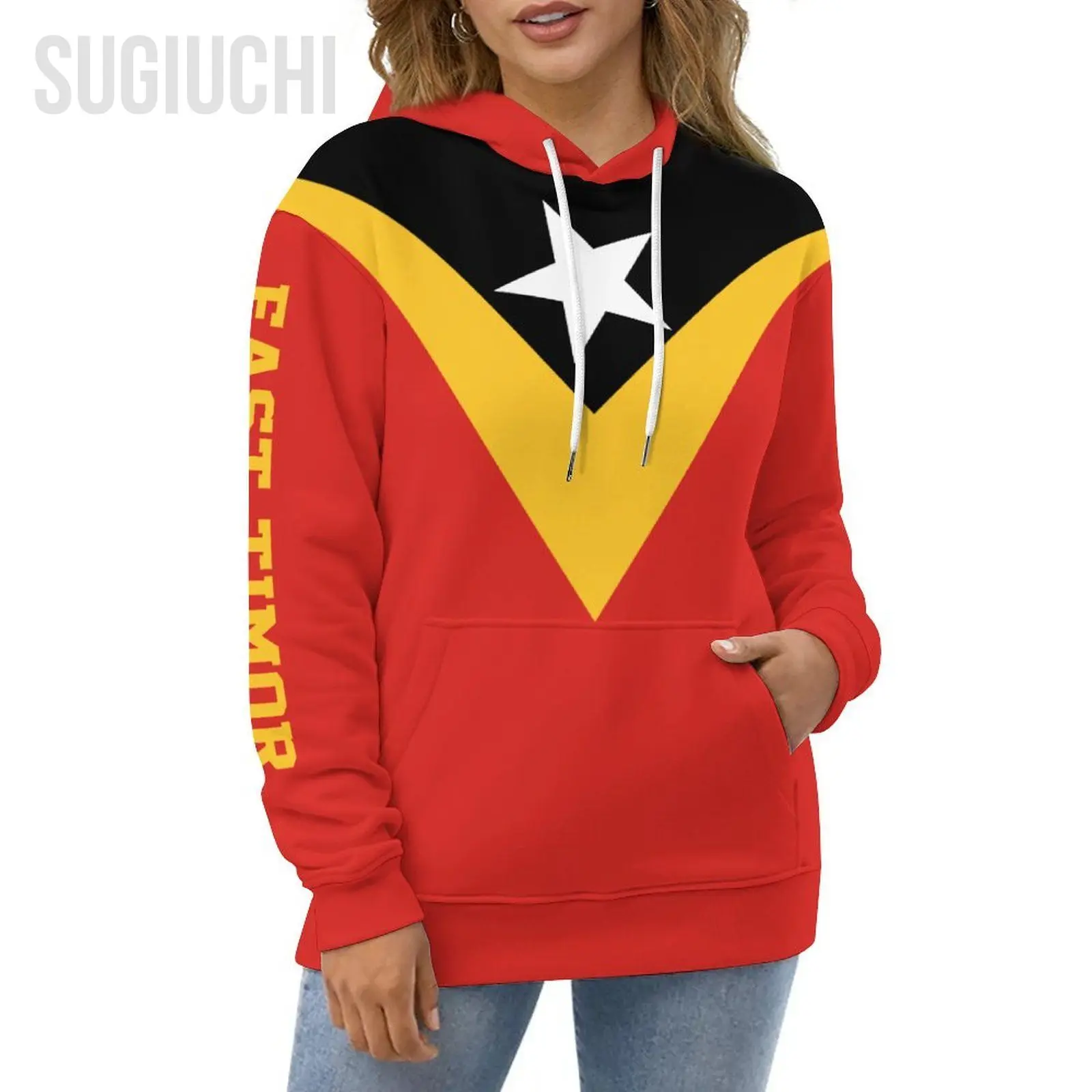 Unisex 3D Hoodie East Timor Flag Men Women Polyester Harajuku Sweatshirt Pullover Hoodies Casual Cool