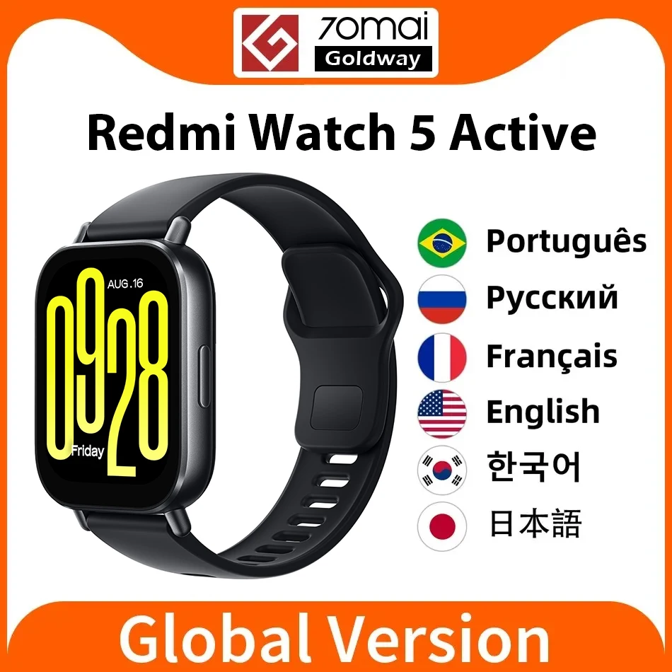 Xiaomi Redmi Watch 5 Active Global Version Smartwatch 2'' LCD Display Bluetooth Phone Call 18 Days Battery Blood Oxygen 470mAh