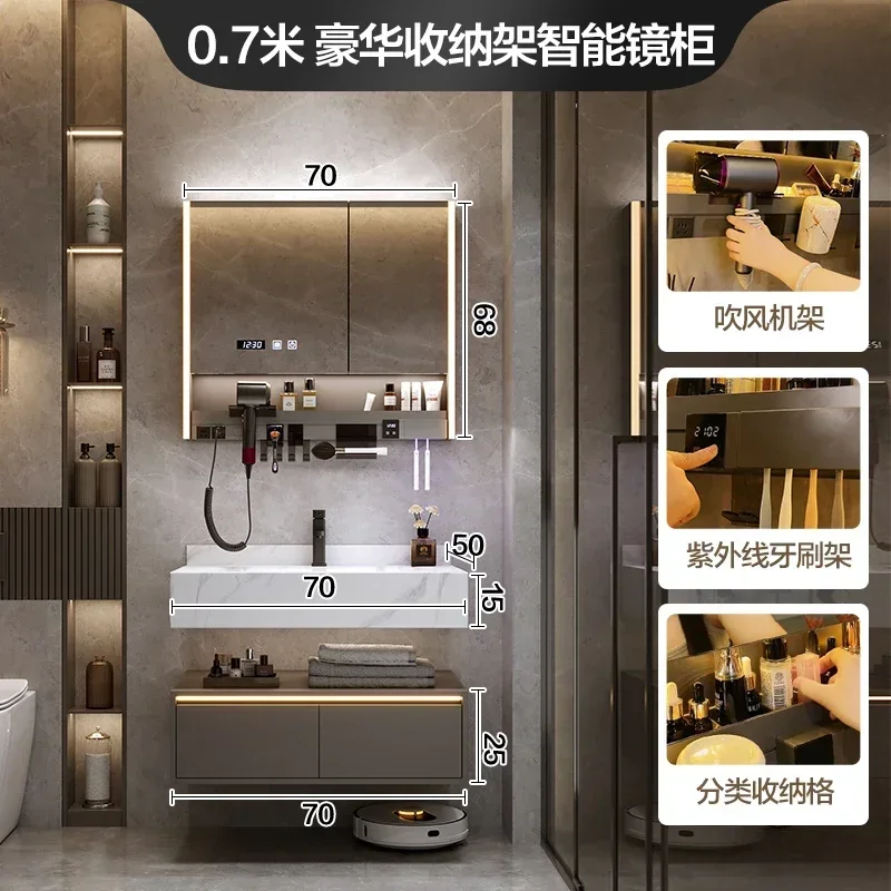 c13-Modern Simplicity Bathroom Cabinet Wall-mounted Design Vanity with Sink Mirror Cabinet Fashion Home Furniture Mobile Bagno C
