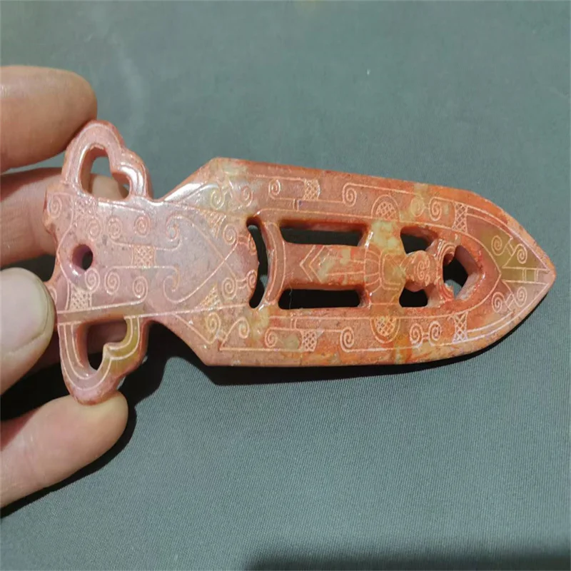 

Imitation Ancient Jade Spear Artifact Unique Shape And Decoration Yuge Stylish Design Home Decor Collectible Item
