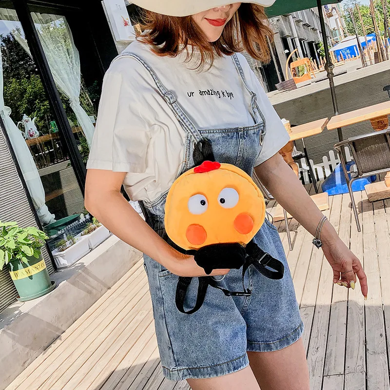 25cm New Kids Fashion Small Monster Plush Backpack Children's Cute Coin Purse Birthday Gifts Cartoon Phone Key Storage Bag