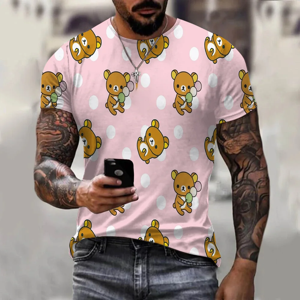 

Новинка 2024, милая серия периферийных анимаций, 3D цифровая печать, мужская и женская Свободная Повседневная модная трендовая одежда с короткими рукавами