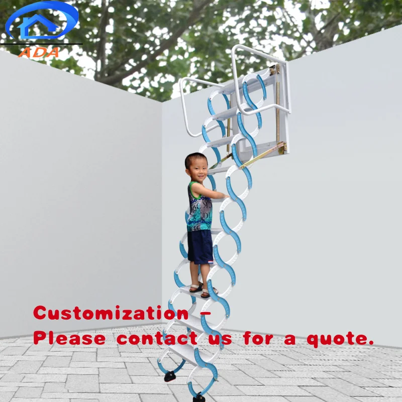 

custom.Attic Access Pull Down Stairs Hot Sale Collapsible Lightweight Staircase Low Price Attic Stairs to Wall