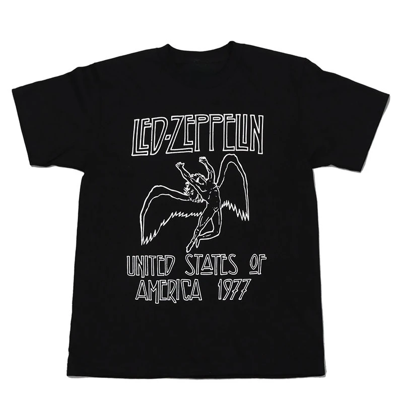 Led Zeppelin Rock Band T-Shirt 100 % Baumwolle Grafik-T-Shirt Herren Damen Sommer Streetwear Top