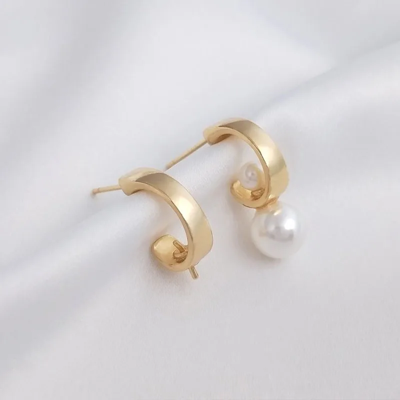 

4PCS 14K Gold Filled 925 Silver Needle Fashion Earrings DIY Handmade Earrings Accessories with Pearl Holder Earrings Material