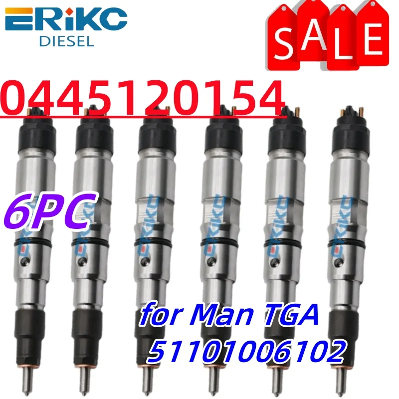 

ERIKC 6PC 0445120154 51101006102 Dispenser Injector 0 445 120 154 For Man TGA Engine Injection 0445 120 154 0445120154