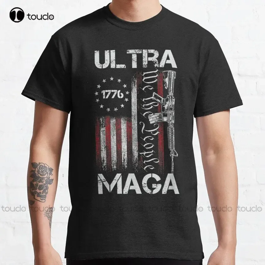 Ultra Maga Proud Ultra-Maga Vintage Military Us Flag - We The People 1976 On Black Classic T-Shirt Custom Gift Xs-5Xl Unisex New