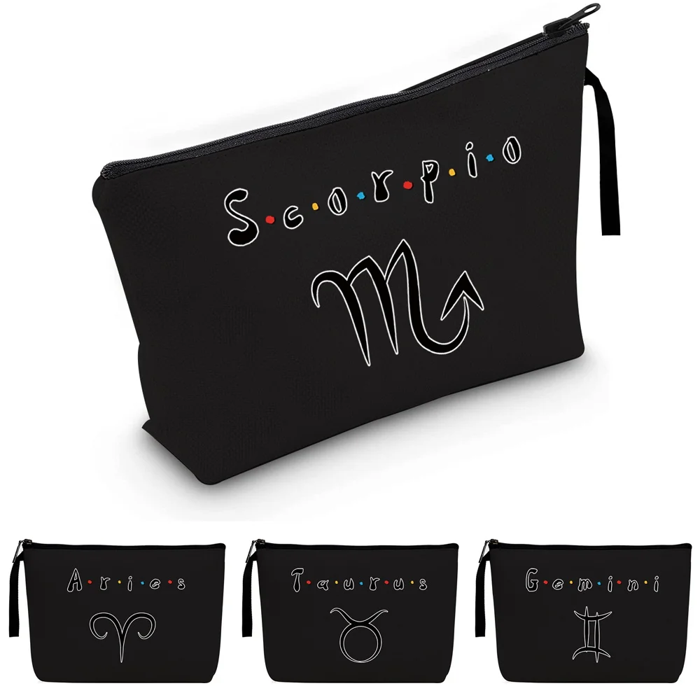 Tragbare, schlichte und modische Make-up-Pinsel-Aufbewahrungstasche mit Sternbildmuster, Münzbörse, Canvas-Clutch