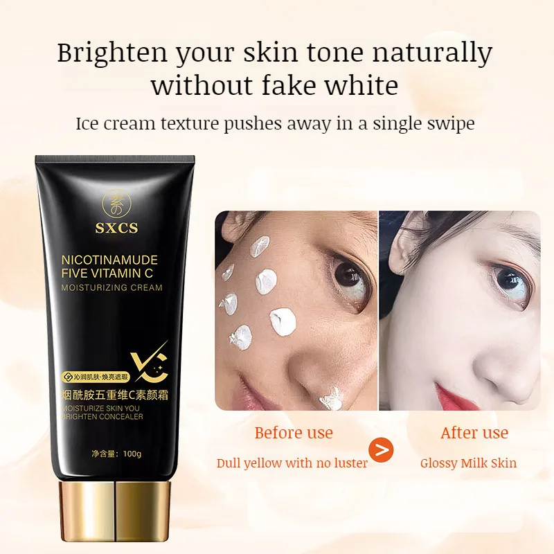 

Niacinamide крем для веганов, прозрачный уход за кожей для веганов, водонепроницаемый, устойчивый к поту, долговечный крем для покрытия