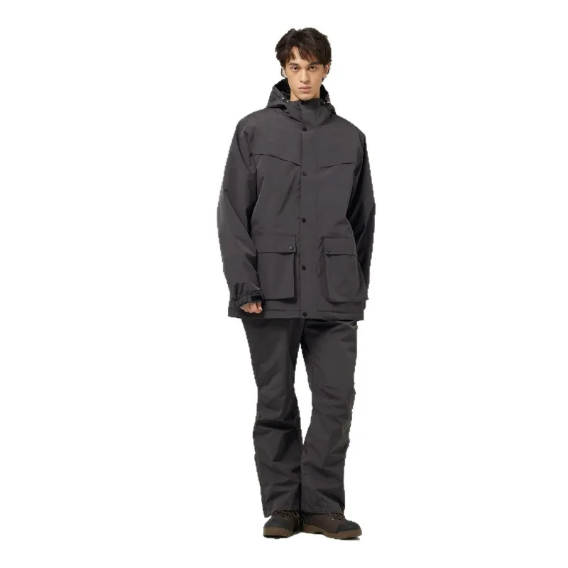 Men's and Women's Same Solid-color Ski Suits, Double-board and Snowboard Skiing, Outdoor Fattening and Super-loose Version