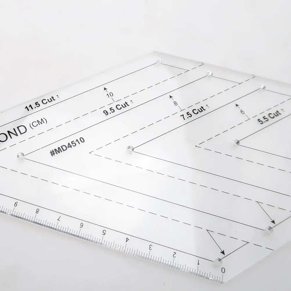 Rhomboid Quilting Ruler 45 Degree Transparent Plastic Template Precise Scale for Stitching Sewing Cutting Clothes Making view 2