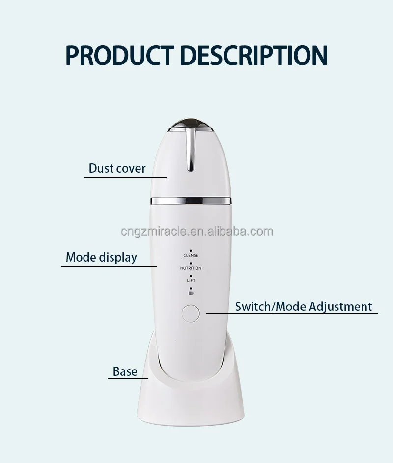 Professional portable Ultra Sonic Beauty Personal Care Acne Pore Facial Cleaner Dermabrasion Ion Ultrasonic Skin Scrubber