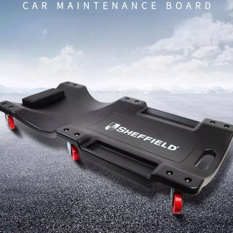 Tablero de colocación de acero de alta resistencia, tablero de reparación de automóviles rodante, herramienta de garaje acolchada gruesa de perfil bajo, reparación al aire libre