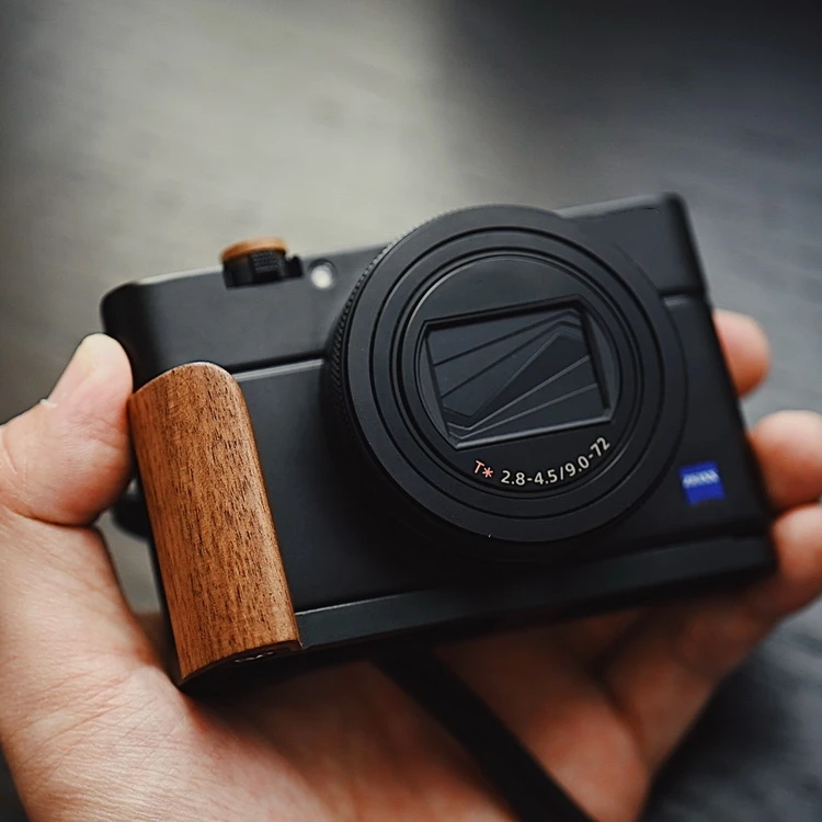 

Для Sony RX100 VII деревянная ручка L-образная пластина с деревянной ручкой, кронштейн для ручки камеры DSC-RX100M7, быстросъемная пластина
