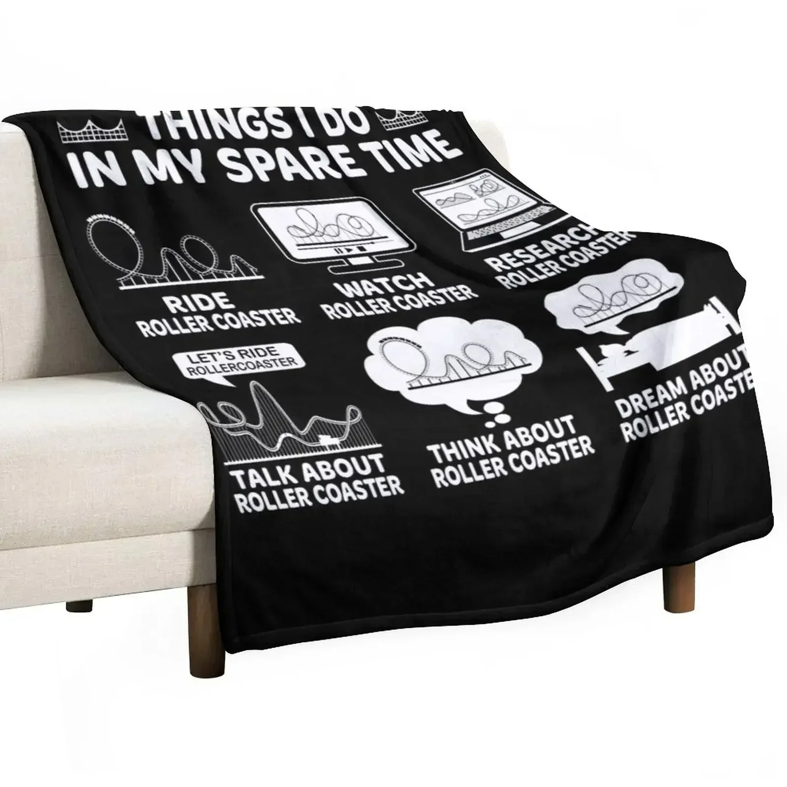 Things I Do In My Spare Time Rollercoaster Funny Roller Coaster Lover Throw Blanket Decorative Beds Luxury St Blankets