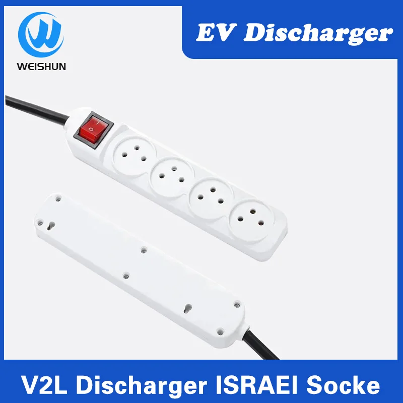 EVSE GBT Type2 Plug lsrael Socket V2L Discharger For Type2 GBT Car EV Cable Support MG BYD Kia Hyundai 16A Discharge V2L Vehicle