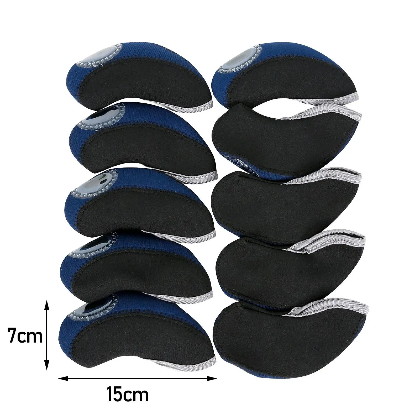 

10pcs Neoprene Golf Iron Head Cover Waterproof Magnetic Club Protection for Outdoor Practice Golf
