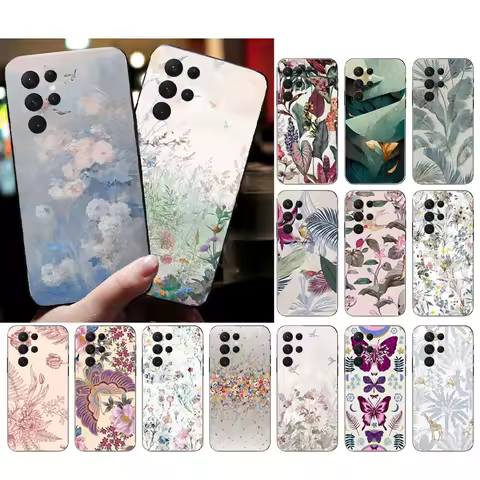 Flower Leaf Art Painting Phone Case For Samsung A35 A55 A54 A15 A25 A05s A05 A22 A24 A52 A33 A34 M34 M14 M54 M23