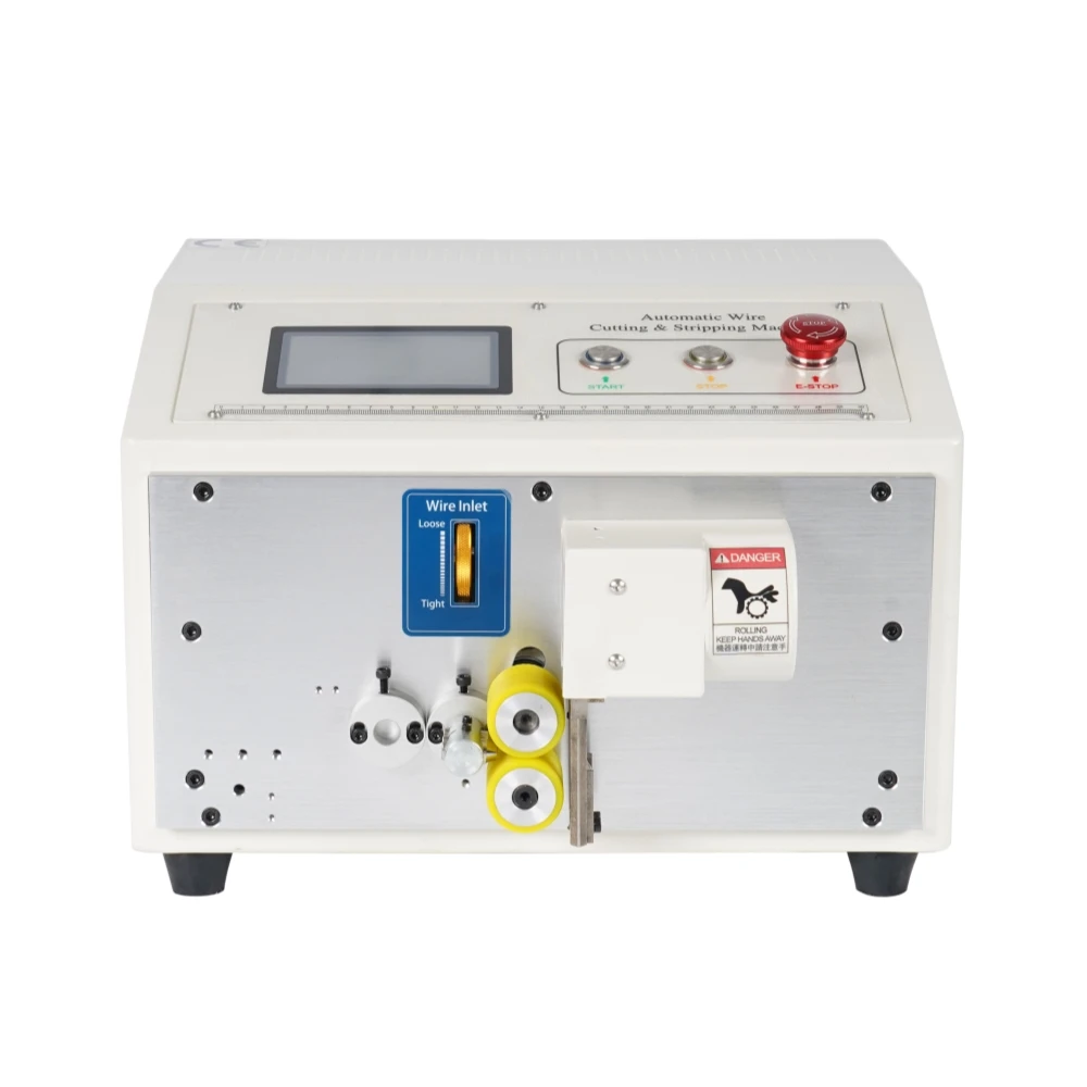 SWT-608-QG-2S 2 Wheels Automatic Wire Tube Sleeving Pipe Cutting Machine For Wire Cable Cutting Stripping Peeling Machines