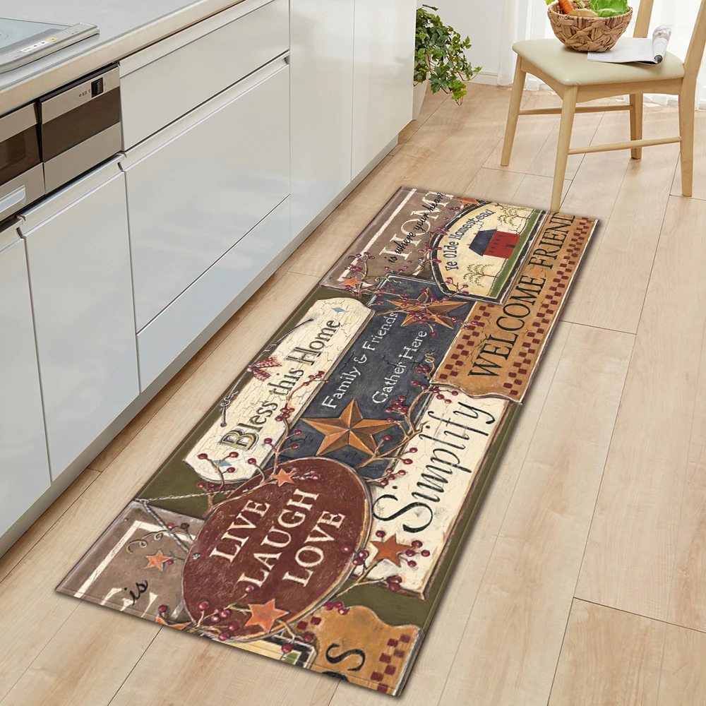 Entrance Doormat Kitchen Mat Home Living Room Floor Decoration Carpet House Bedroom Door Hallway Balcony Bath Non-Slip Foot Rug