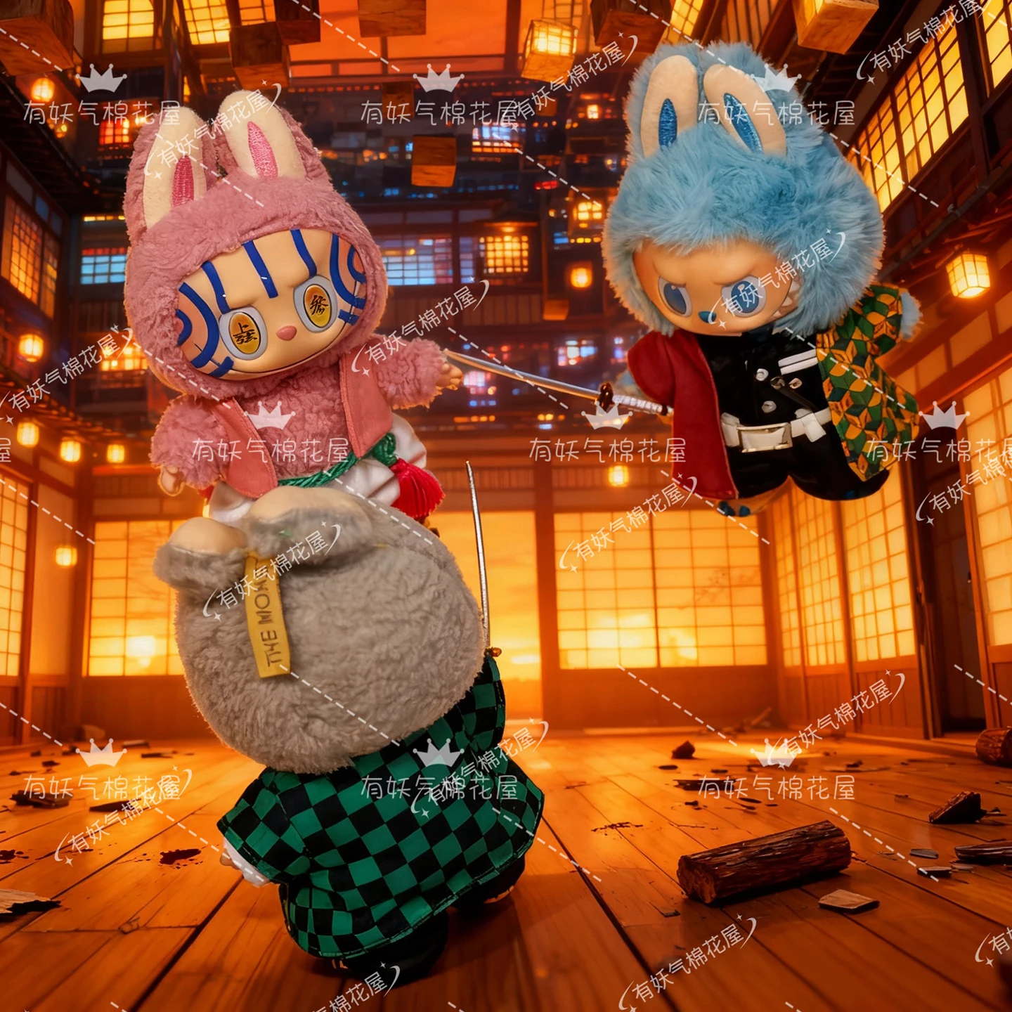 

Одежда для малышей Labubu 1-го поколения 2-го поколения 3-го поколения Demon Slayer, одежда Labubu KamoTouya Fire Pillar 17 см