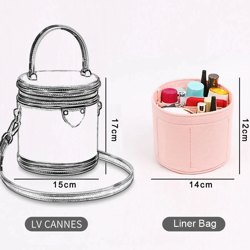 Bolsa de almacenamiento de clasificación, organizador de bolsillo con revestimiento interior de fieltro para cilindro de Cannes LV, soporte para