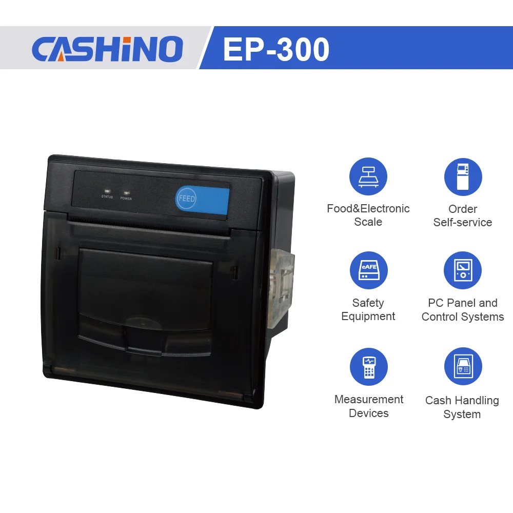 Cashino EP-300 80mm 12V 5-9V Micro Panel Thermal Receipt Printer For Autoclave Sterilization