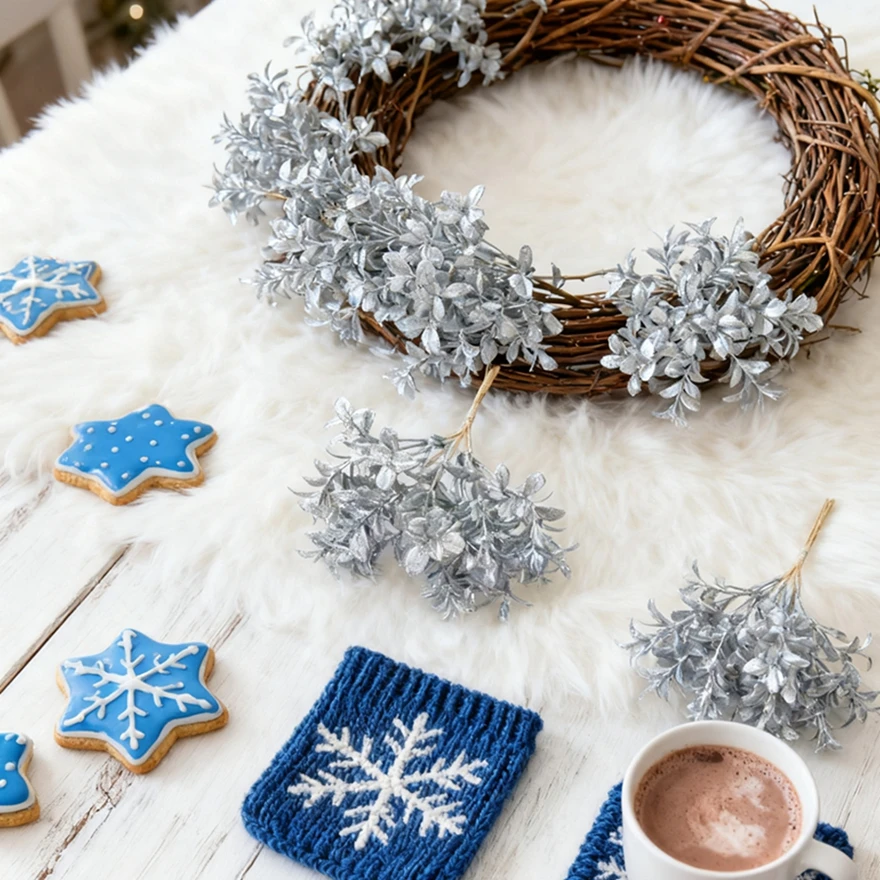 نبات الزهور الاصطناعية غرفة المنزل شجرة عيد الميلاد الزفاف زهرية حشو ديكور باقة ملحق جميل لتقوم بها بنفسك هدية الزينة الخاصة