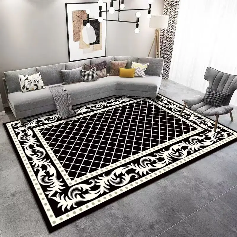 Nordic Light Luxury Living Room Rugs Large Size Household Carpets Bedroom Bedside Floor Mat Non-slip Washable Children's Rug