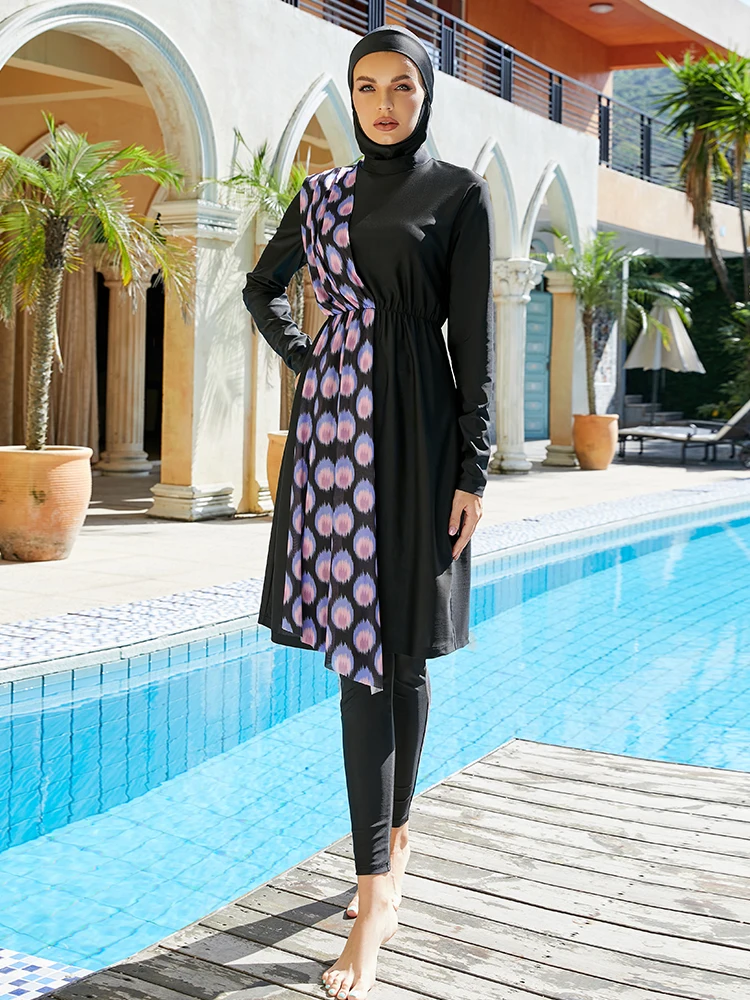 Burkini Muslim Swimwear 2023 Swimming Suit Women Hijab Modest Swimsuit Islamic Clothing Sets Fashion Abaya Long Dress Full Cover