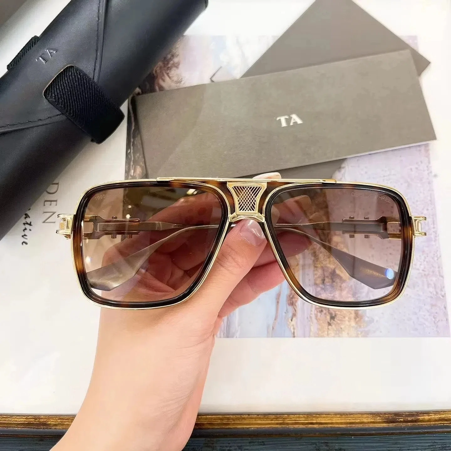 

Original For LIANGCHENDIT DT DTS866 Top Quality Alloy Frame Men Sunglasses Luxury Fashion Casual Business Women Couple Eyewear