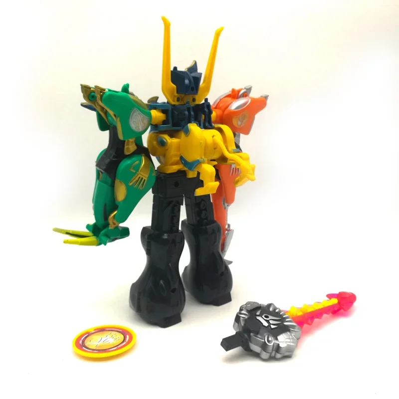 Deformação brinquedo 5 em 1 dinossauro ranger megazord montado dinozords robô figuras de ação crianças presentes aniversário