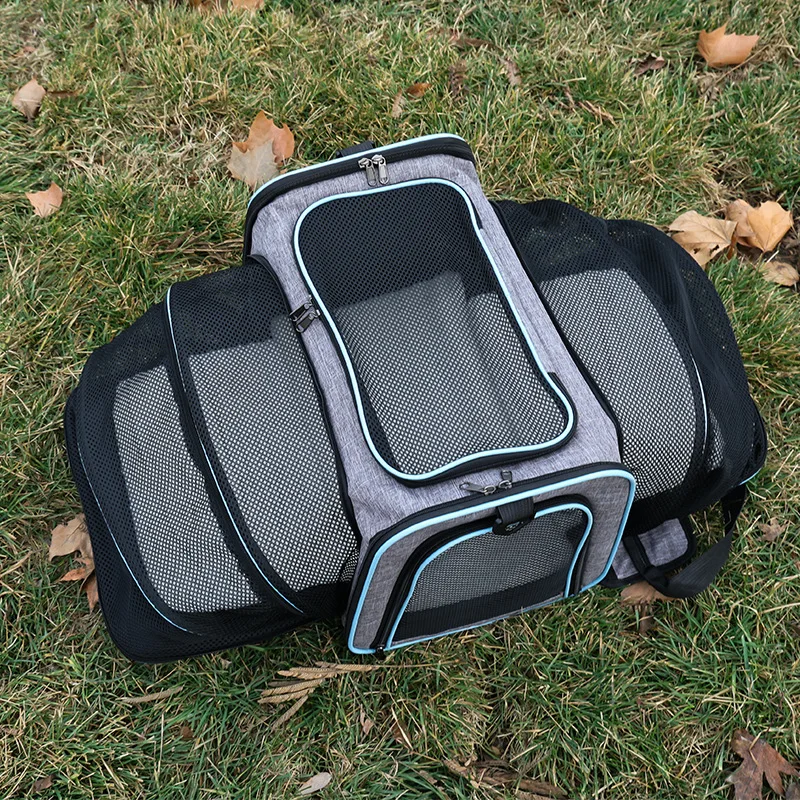 Pet Cat Bags Airline Approved Expandable Foldable Soft Dog Carrier 5 Open Doors Reflective Tapes Cat Travel Bag for Small Dog