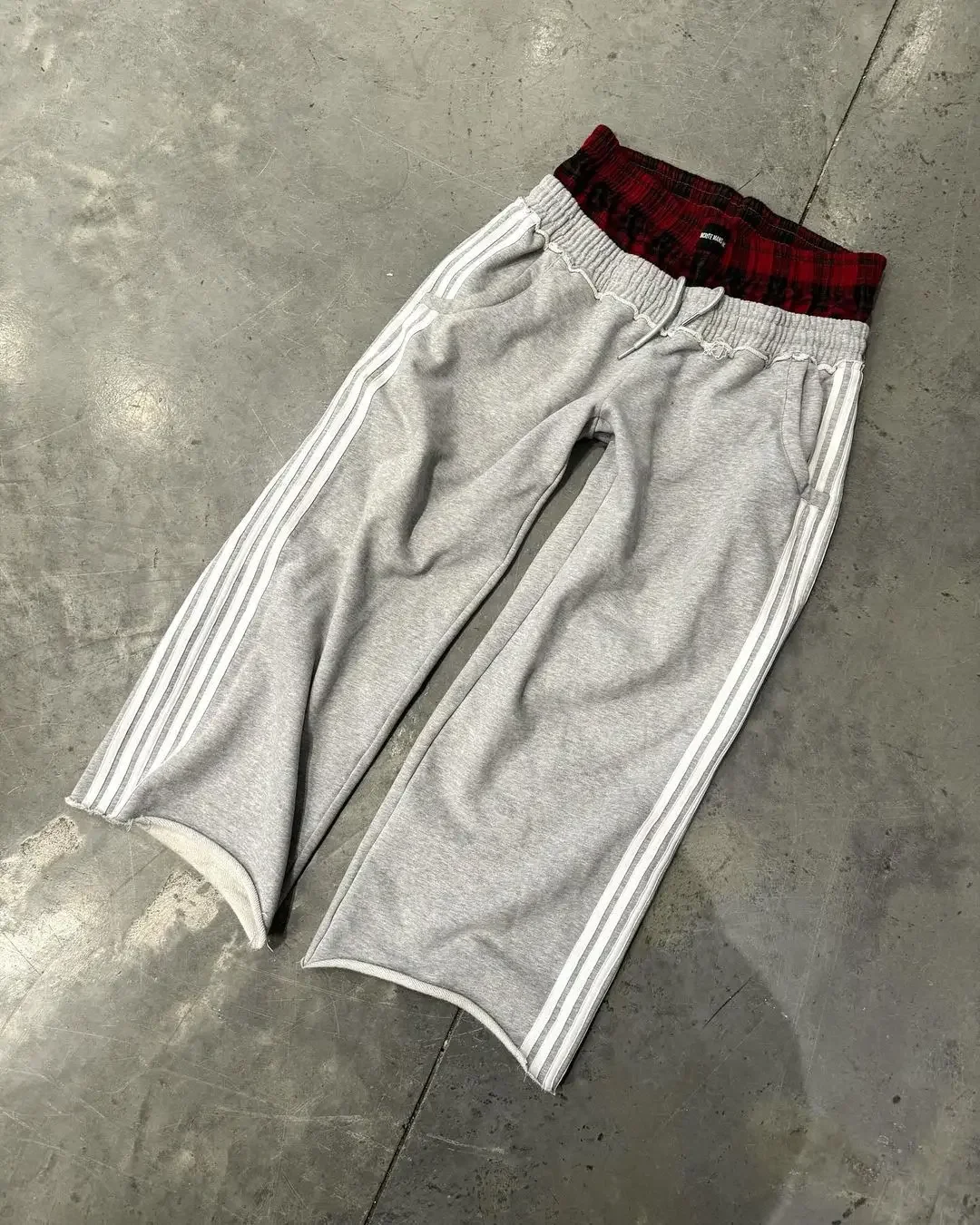 Calça casual listrada simples retrô masculina e feminina Harajuku, calça reta solta de cintura alta, moletom Hip Hop, Y2K