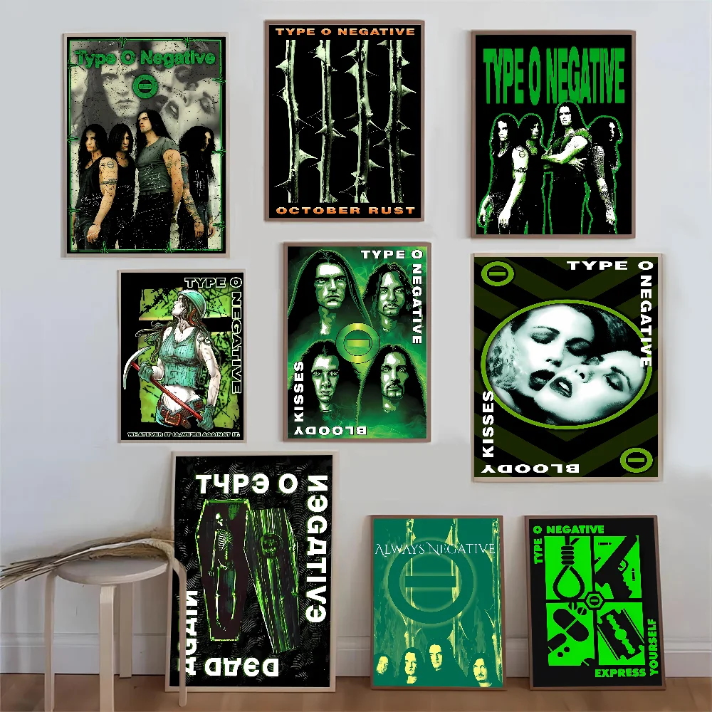 Rock Band T-Type O N-Negative DIY Sticky Poster Fancy Wall Sticker for Living Room Bar Decoration Wall Decor