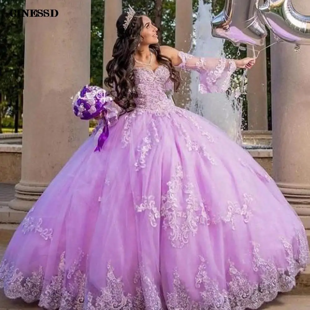 

Princess Ball Gowns Champagne Quinceanera Dresses 2022 Luxury Prom Dress Beaded Appliques Sweet 15 16 Birthday Pageant Party