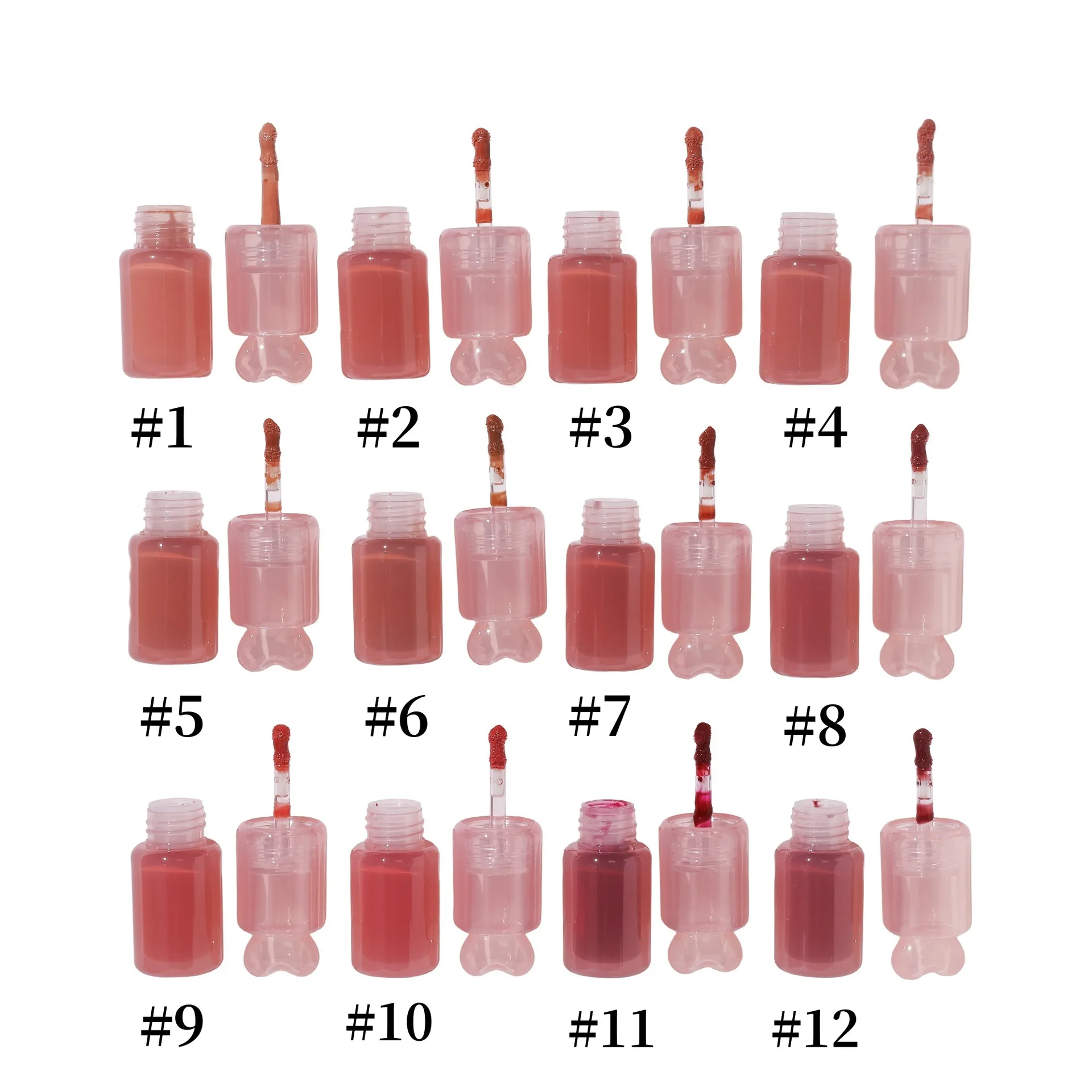 Brillant à lèvres hydratant couleur terre, 8 couleurs, vernis à lèvres brun rougeâtre, sans Logo