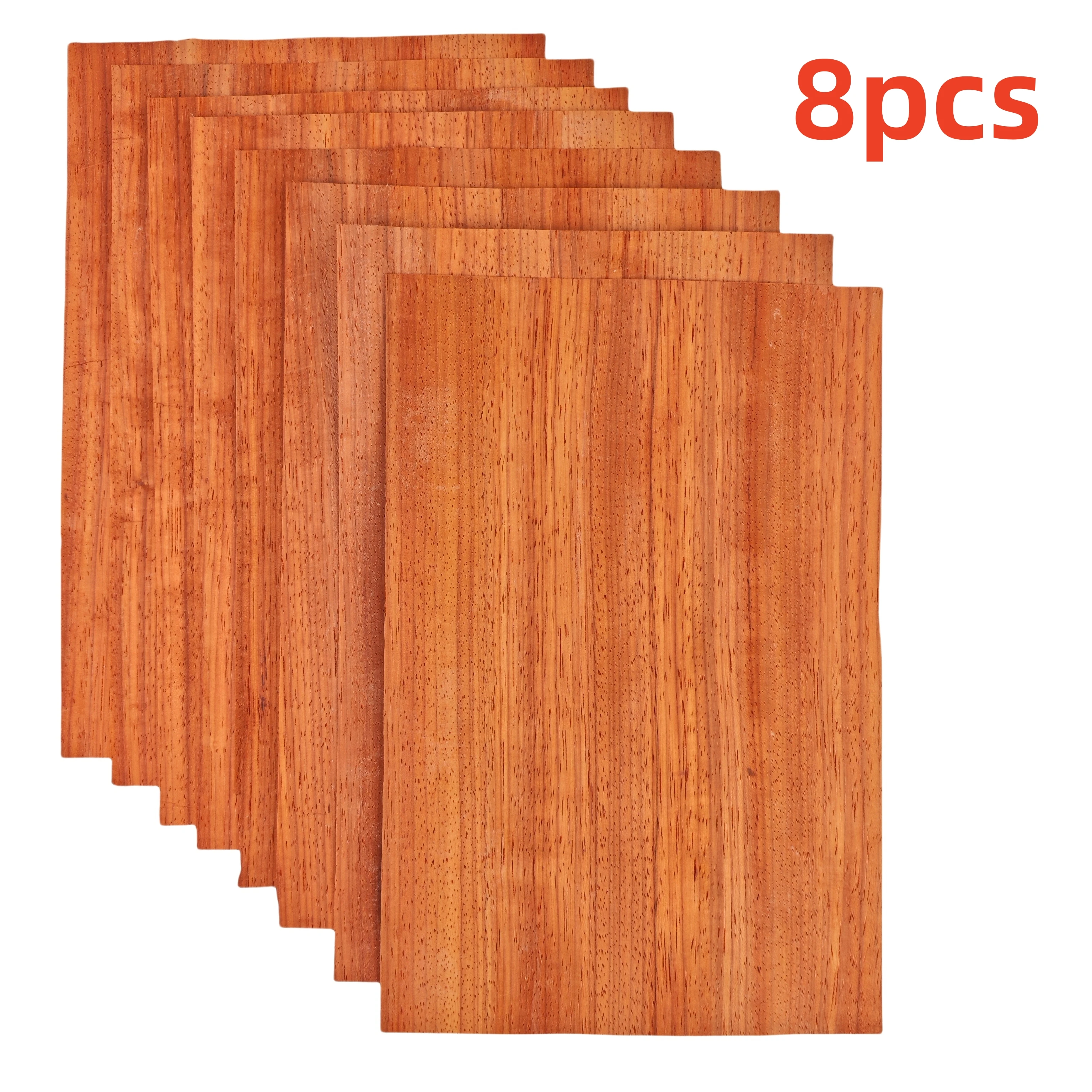8pcs 30x20cm Natural African Padauk Red Wood Veneer Sheets for Guitar Table Tennis Racket Inlay Art Marquetry Decoration Work