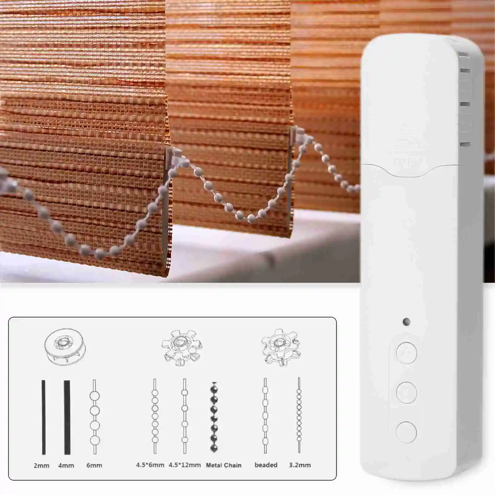 Tuya WiFi TM616EGWT Intelligent Pull Bead Curtain Motor Intelligent Home Electric Curtain Motors APP Control Voice Control