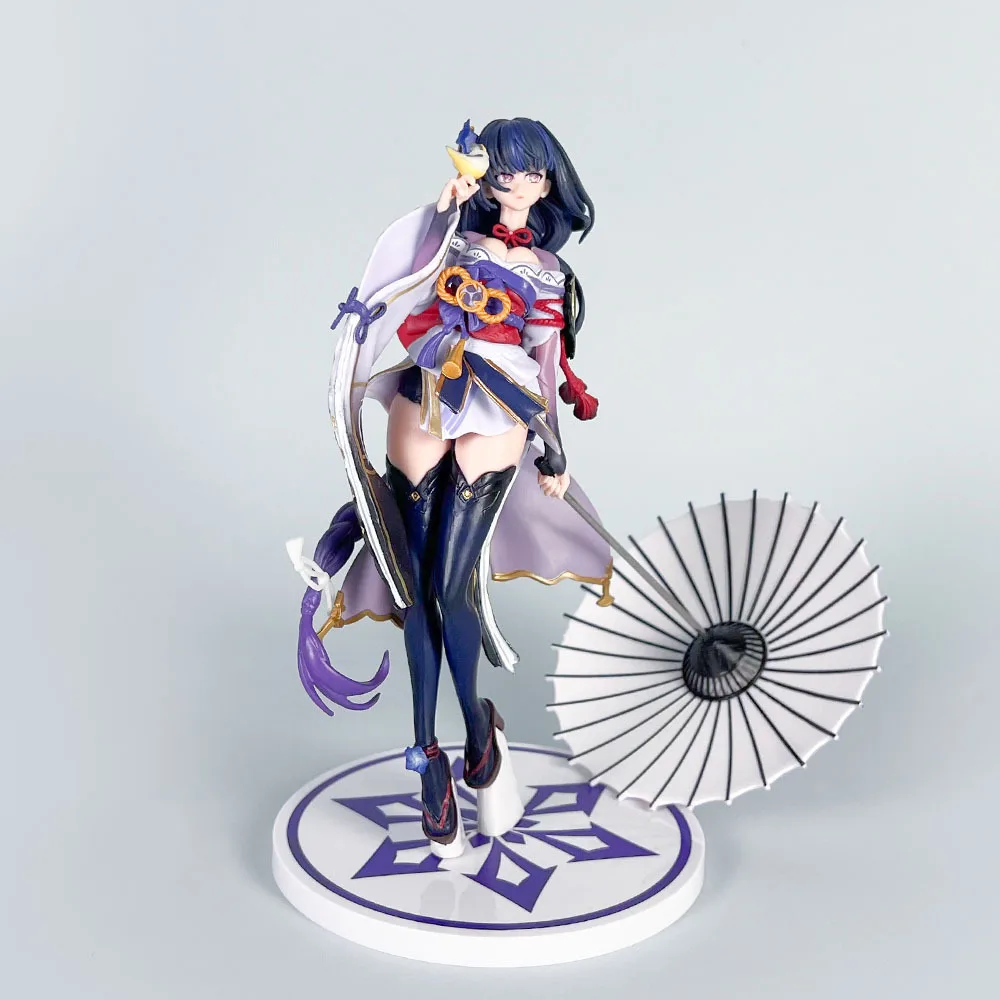 22cm genshin impacto raiden shogun pvc figuras de ação animação modelo decoração presentes arte artesanal brinquedo