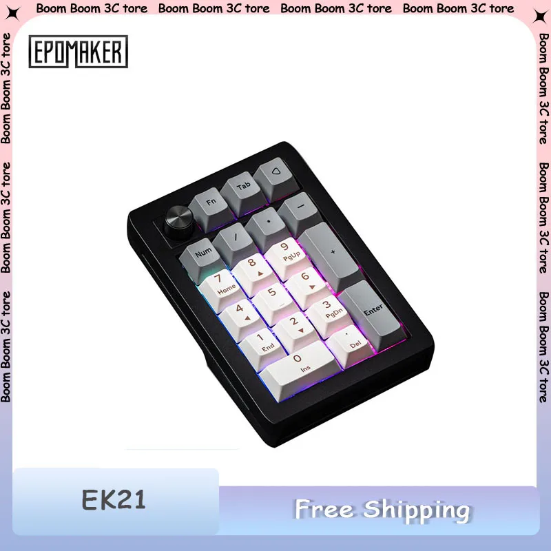 

EPOMAKER EK21 VIA 20%, прокладка, проводная/Bluetooth/беспроводная NKRO Numpad, игровая ручка из алюминиевого сплава, аккумулятор 1000 мАч для Win/Mac