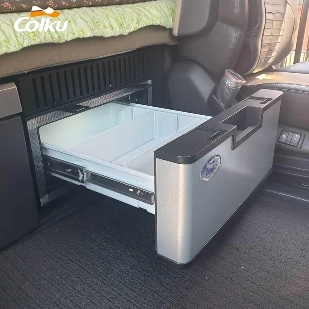 Colku 23DR Built in Drawer Fridge Freezer New Design Car Refrigerator 23L Black Easy Clean 12v Car Fridge For Truck