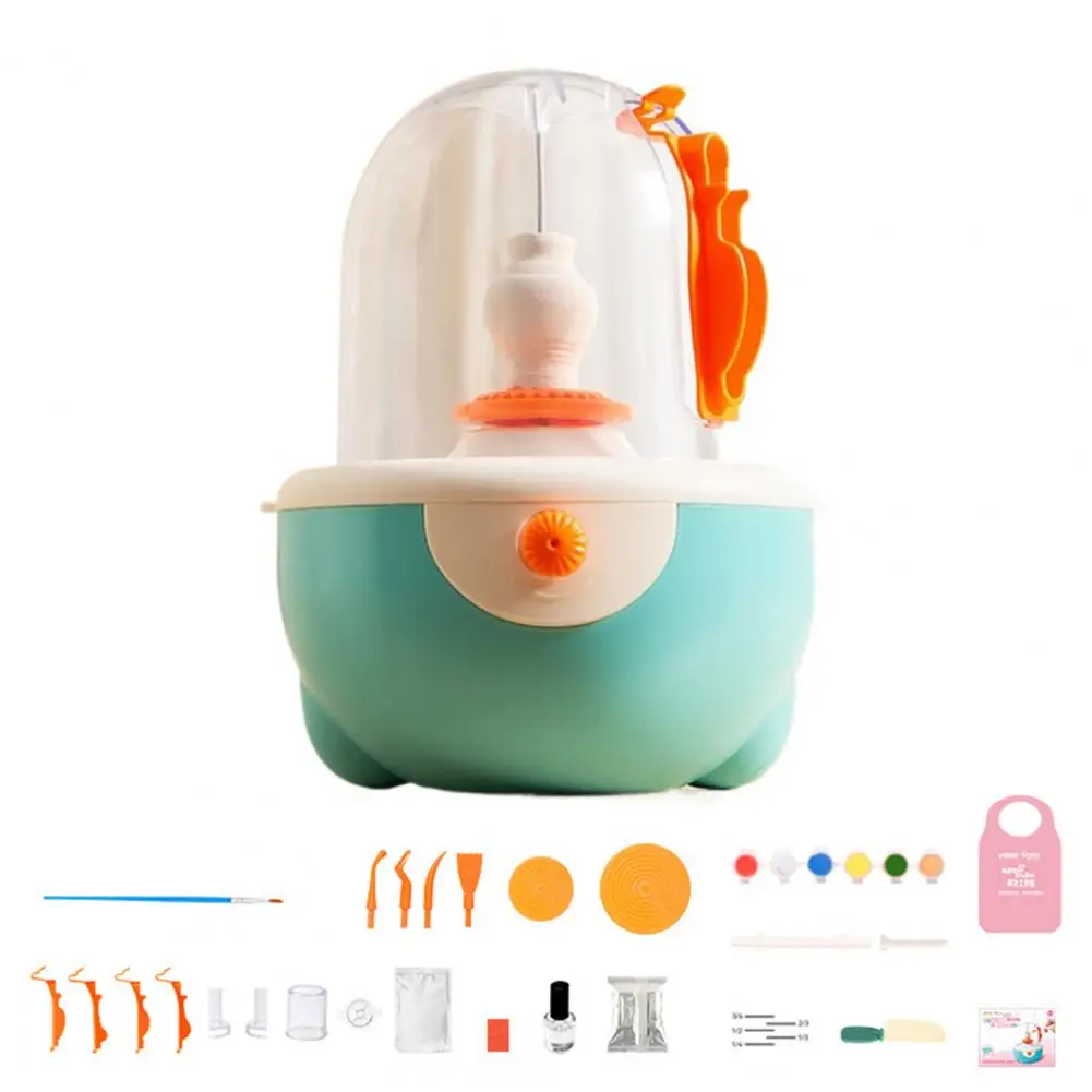 Rueda de cerámica eléctrica para niños, juguete eléctrico DIY, arcilla, actividad de escultura, máquina para hacer cerámica, juguete educativo de cerámica para niños pequeños Gi