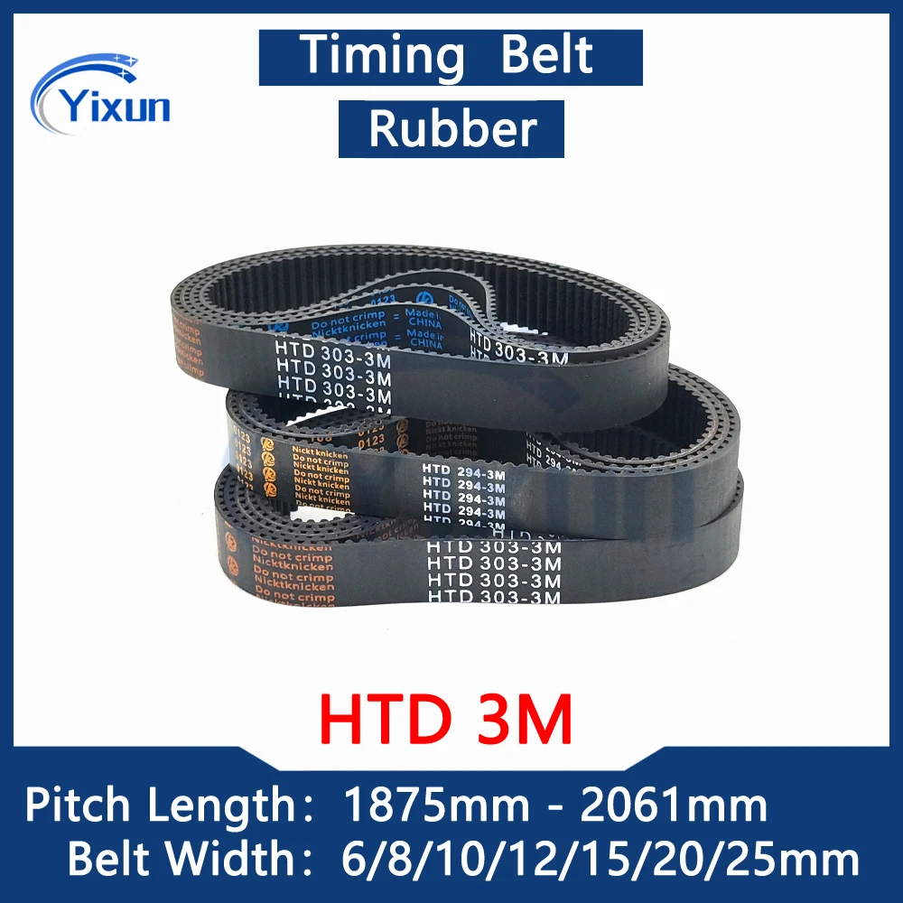 HTD 3M Close Loop Timing Belt Length 1875 1896 1905 1926 1953 1980 2001 2004 2016 2040 2046 2061mm Width 6-25mm 3M Drive Belt